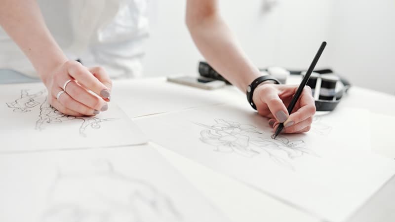 Croquis réalisé par un illustrateur